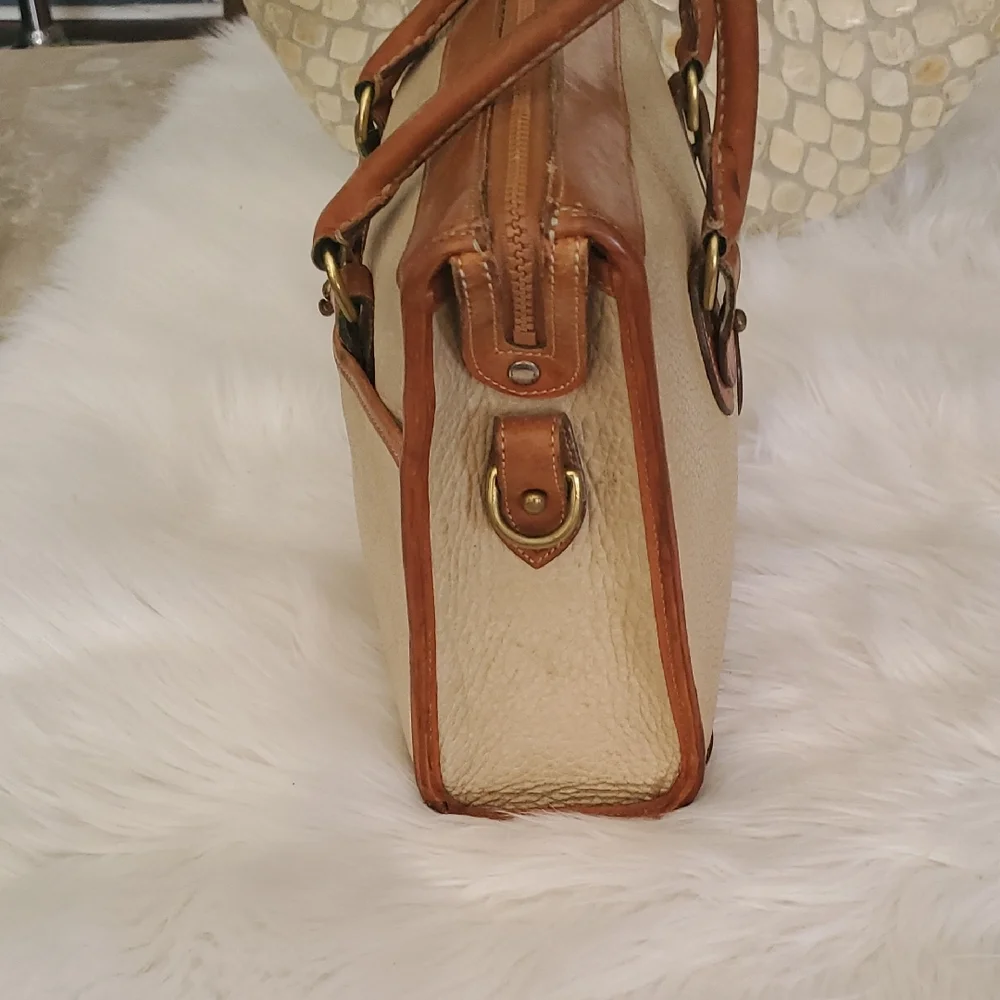 Dooney & Bourke Cream and Brown Satchel - Picture 3 of 16